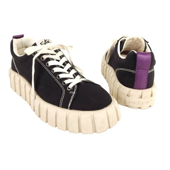 Eytys Odessa Canvas Sneakers Size 39 US 8.5 Womens Black $210 - Picture 2 of 15